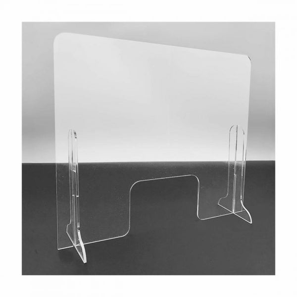 LARGE ACRYLIC SNEEZE GUARD COUNTER SHIELD WITH WINDOW - 30 X 32