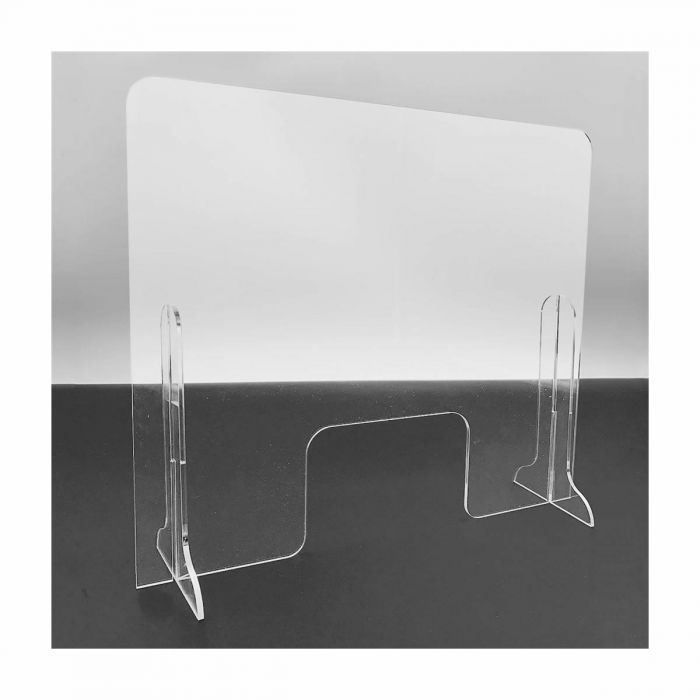 LARGE ACRYLIC SNEEZE GUARD COUNTER SHIELD WITH WINDOW - 30 X 32