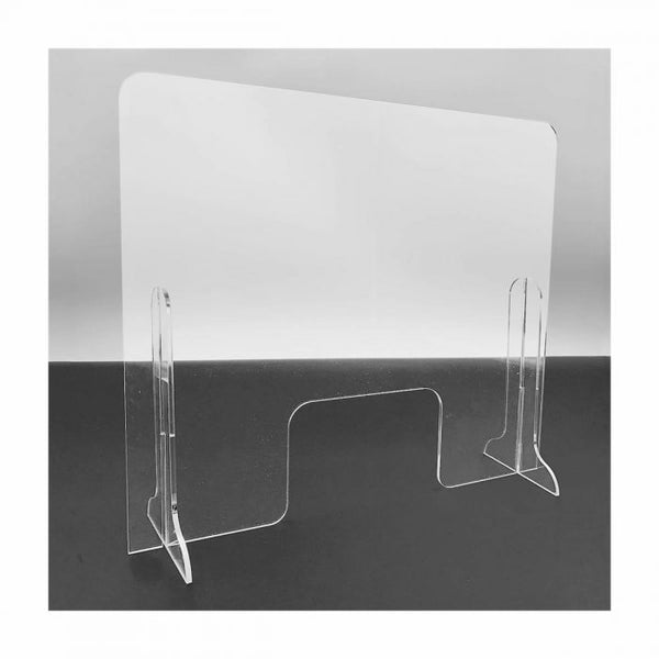 LARGE ACRYLIC SNEEZE GUARD COUNTER SHIELD WITH WINDOW - 24 X 28