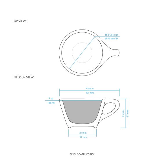 lino cappuccino cup and saucer diagram