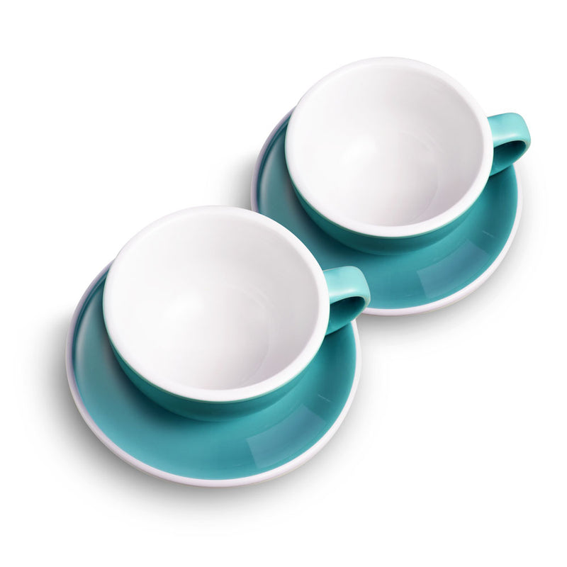 Egg Style Latte Cup & Saucer (10oz/300ml) - Set of 2