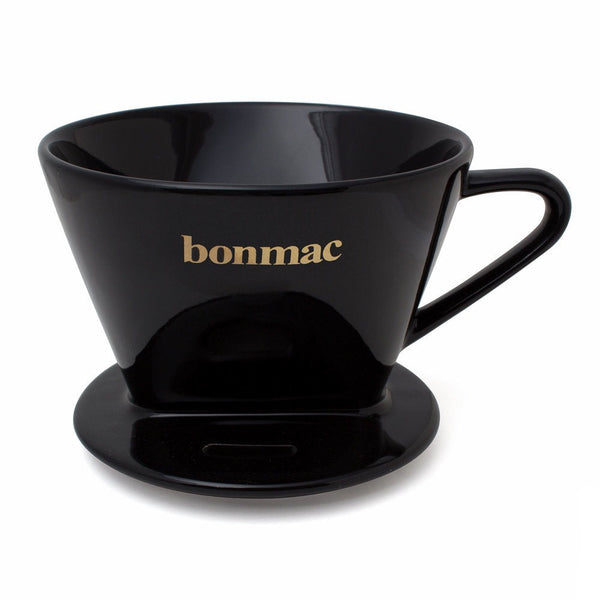 Bonmac Black Ceramic Cone 2 cup Single Hole Coffee Dripper