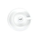 white tulip shaped latte cup and saucer