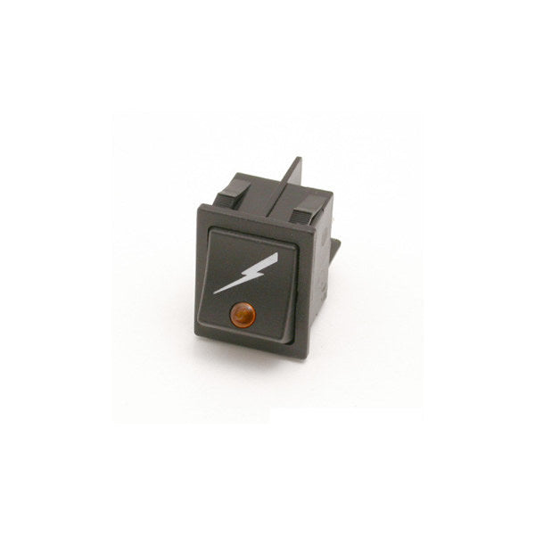Black On/off Power Switch With Orange Light and Power Symbol