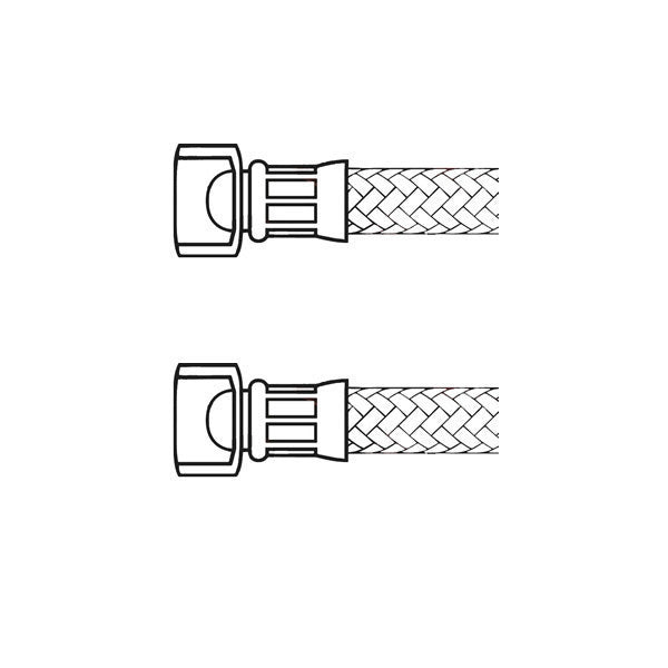 Rancilio 3/8" x 3/8" F BSP 55cm (21.65") Stainless Steel Supply Hose - FC