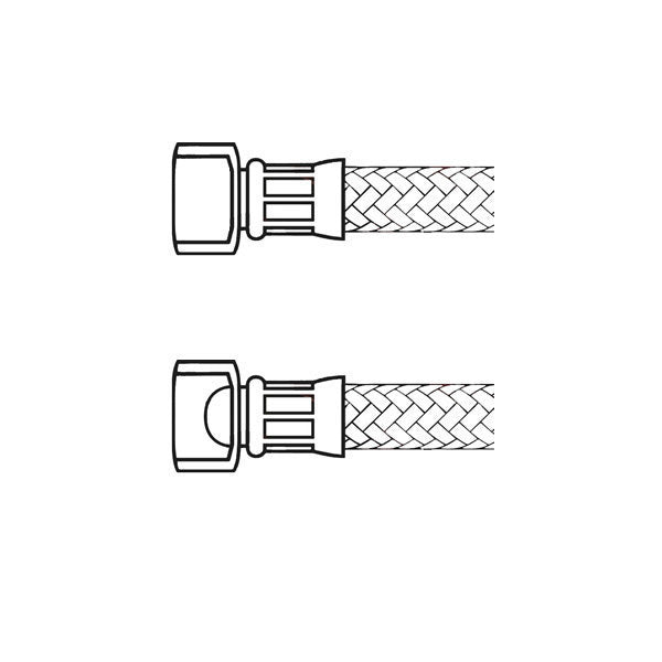 3/8" F x 3/8" F BSP 80 cm (31.5") Stainless Steel Flex Line Hose