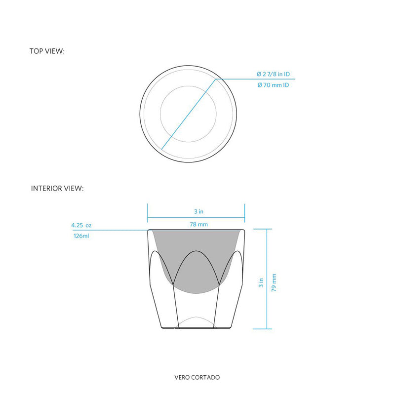 notNeutral VERO Cortado Glass (4.25oz/125ml) / Coffee Glasses