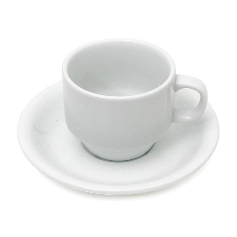 Stackable Cappuccino Cup & Saucer (8oz) - White