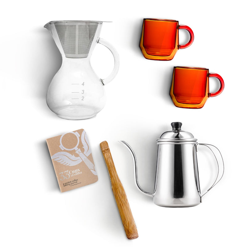 Hearth & Yama Glass Drip Pot Brew Kit - 4 Cup, Amber