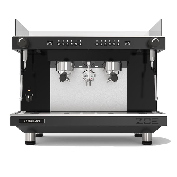 zoe competition tall 2 group espresso machine black