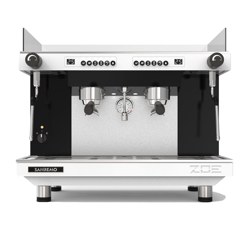 zoe competition tall 2 group espresso machine white